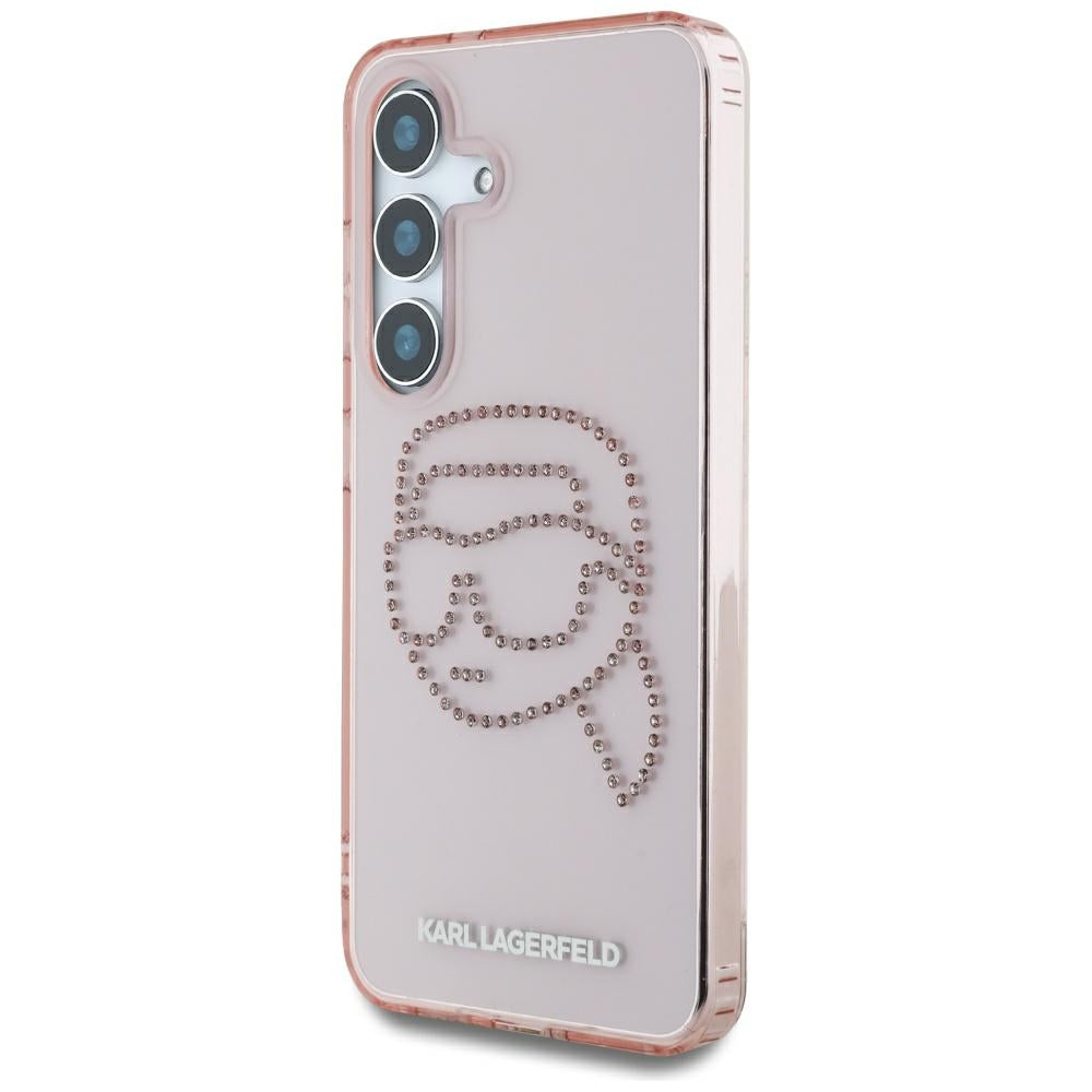 Futrola za Samsung Galaxy S25 S931, Karl Lagerfeld, IML Rhinestones Karl's Head, Roza