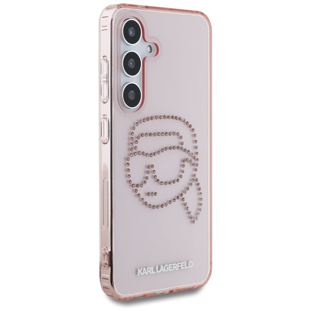 Futrola za Samsung Galaxy S25 S931, Karl Lagerfeld, IML Rhinestones Karl's Head, Roza