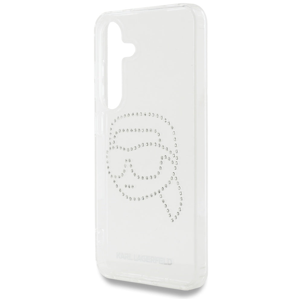 Futrola za Samsung Galaxy S25 S931, Karl Lagerfeld, IML Rhinestones Karl's Head, Prozirna