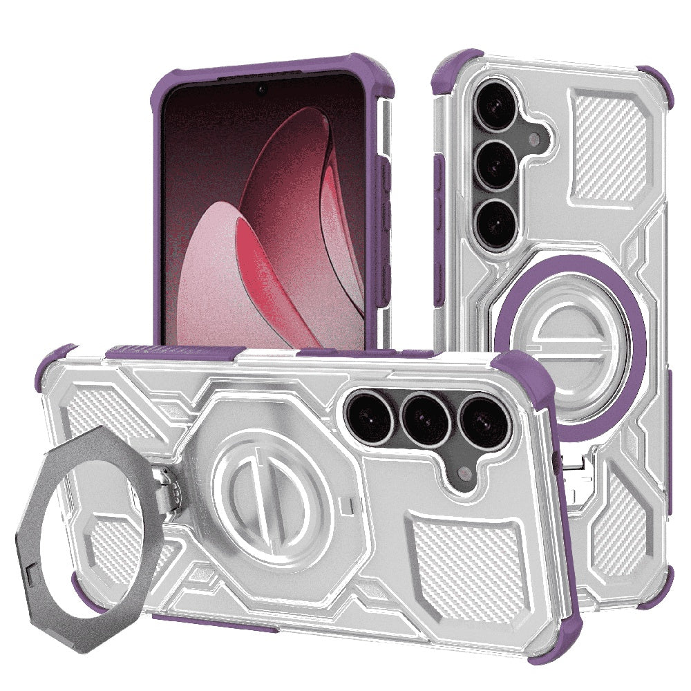 Maska za Samsung Galaxy S25 S931, Techsuit, Carbon Shield Pro, Ljubičasta
