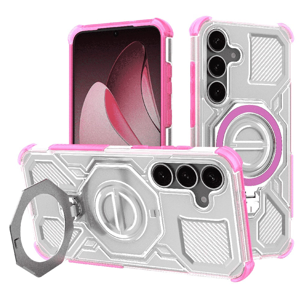 Maska za Samsung Galaxy S25 S931, Techsuit, Carbon Shield Pro, Roza