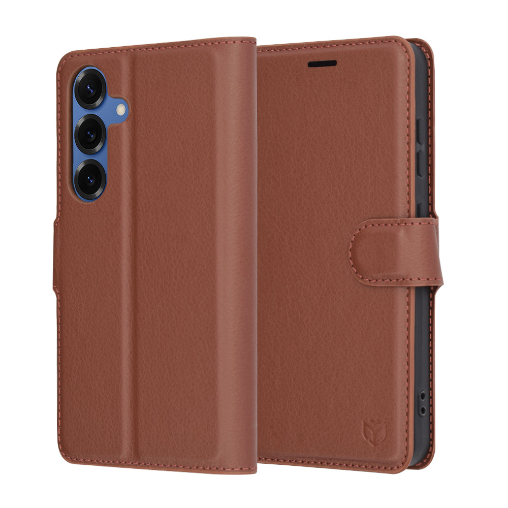 Futrola za Samsung Galaxy S25 S931, Techsuit, Kožna Folio, Smeđa