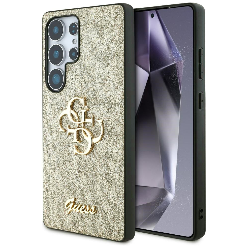 Futrola za Samsung Galaxy S25 Ultra S938, Guess, Glitter Big 4G Script, Zlatna
