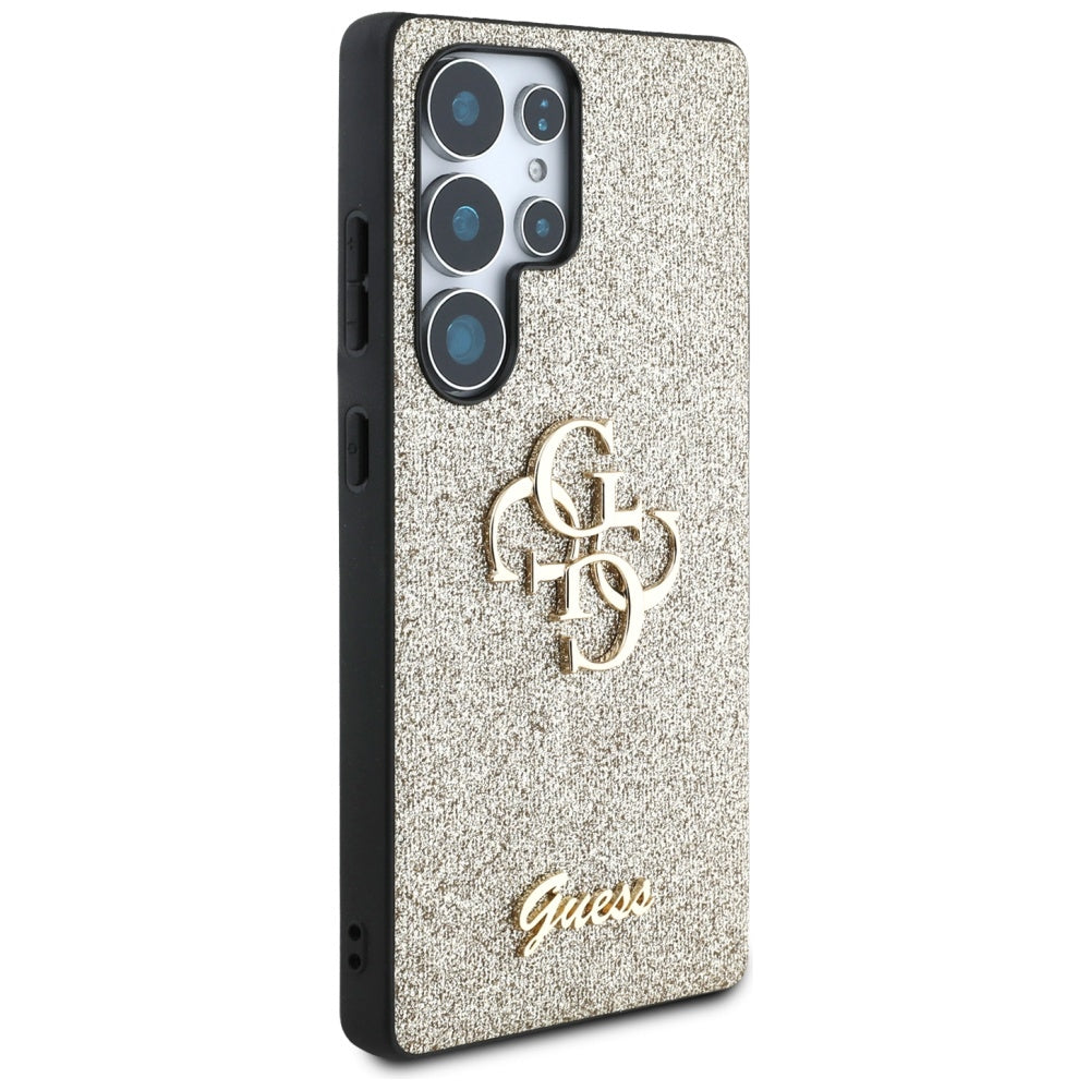 Futrola za Samsung Galaxy S25 Ultra S938, Guess, Glitter Big 4G Script, Zlatna