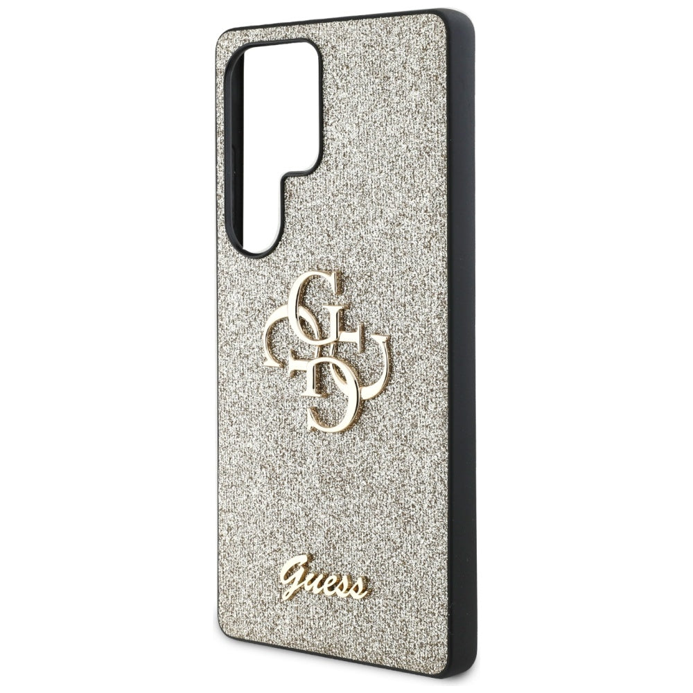 Futrola za Samsung Galaxy S25 Ultra S938, Guess, Glitter Big 4G Script, Zlatna