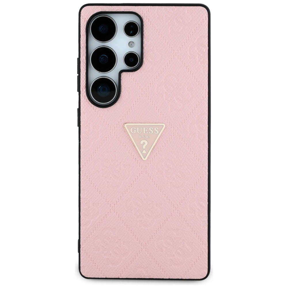 Futrola za Samsung Galaxy S25 Ultra S938, Guess, Grained Hot Stamp 4G Triangle, Roza