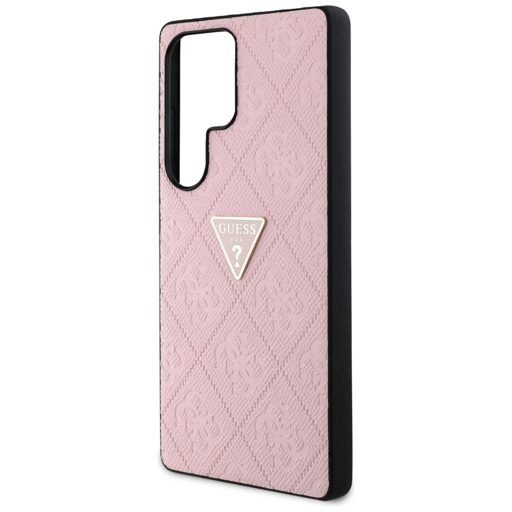 Futrola za Samsung Galaxy S25 Ultra S938, Guess, Grained Hot Stamp 4G Triangle, Roza