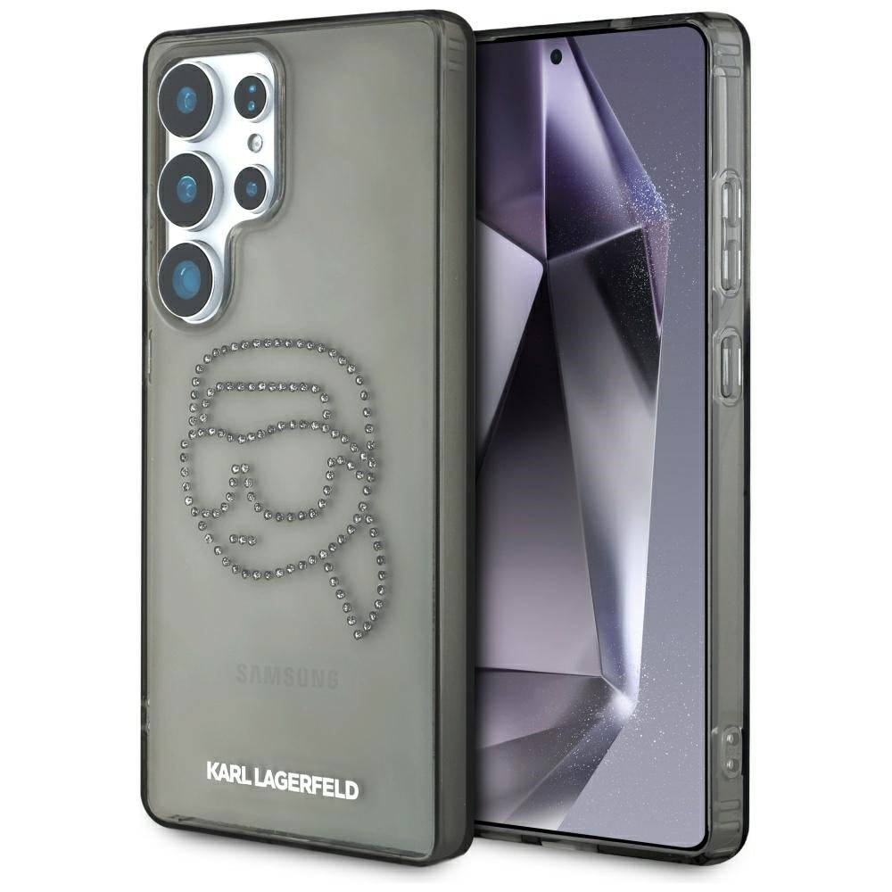 Futrola za Samsung Galaxy S25 Ultra S938, Karl Lagerfeld, IML Rhinestones Karl's Head, Crna