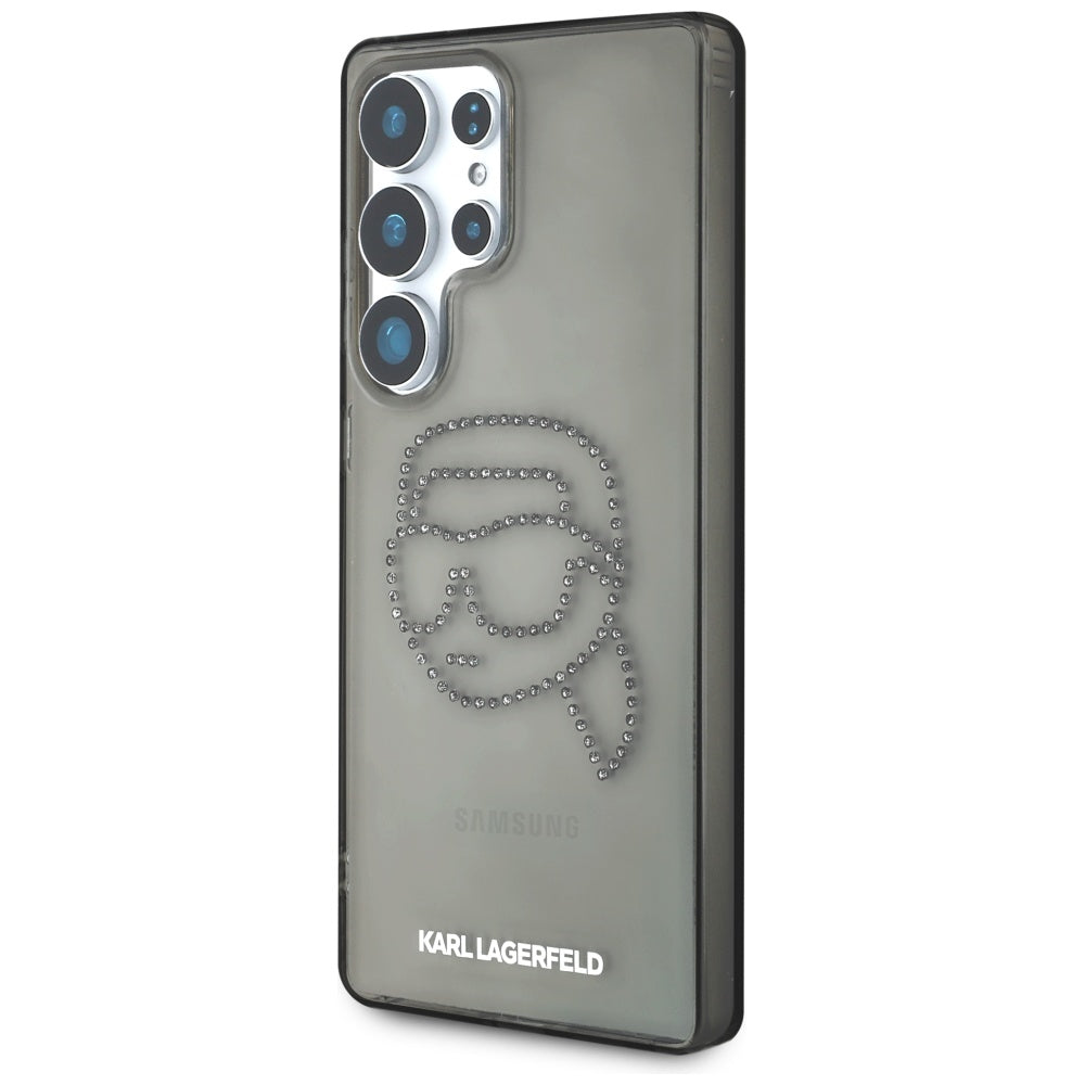 Futrola za Samsung Galaxy S25 Ultra S938, Karl Lagerfeld, IML Rhinestones Karl's Head, Crna