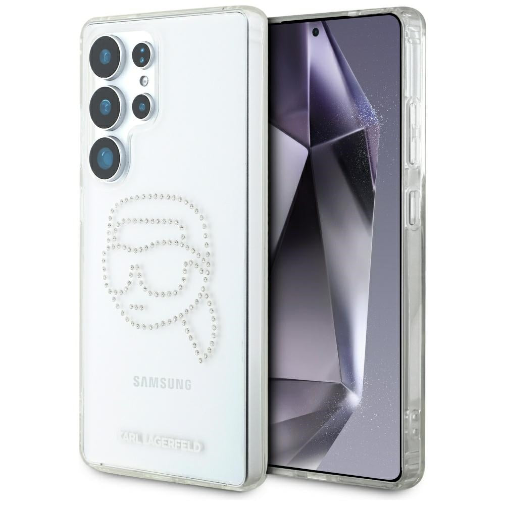 Futrola za Samsung Galaxy S25 Ultra S938, Karl Lagerfeld, IML Rhinestones Karl's Head, Prozirna