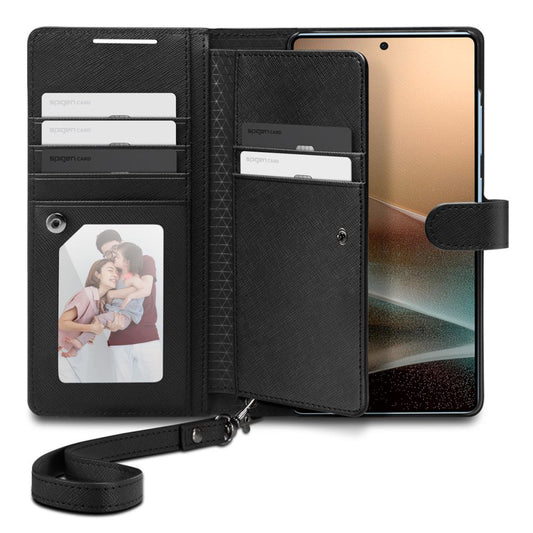 Futrola za Samsung Galaxy S25 Ultra S938, Spigen, Wallet S, Crna ACS09124