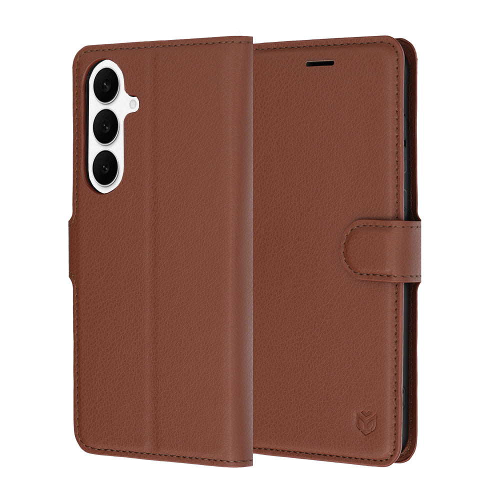 Futrola za Samsung Galaxy S26 FE S741 / S25 FE, Techsuit, Kožna Folio, Smeđa