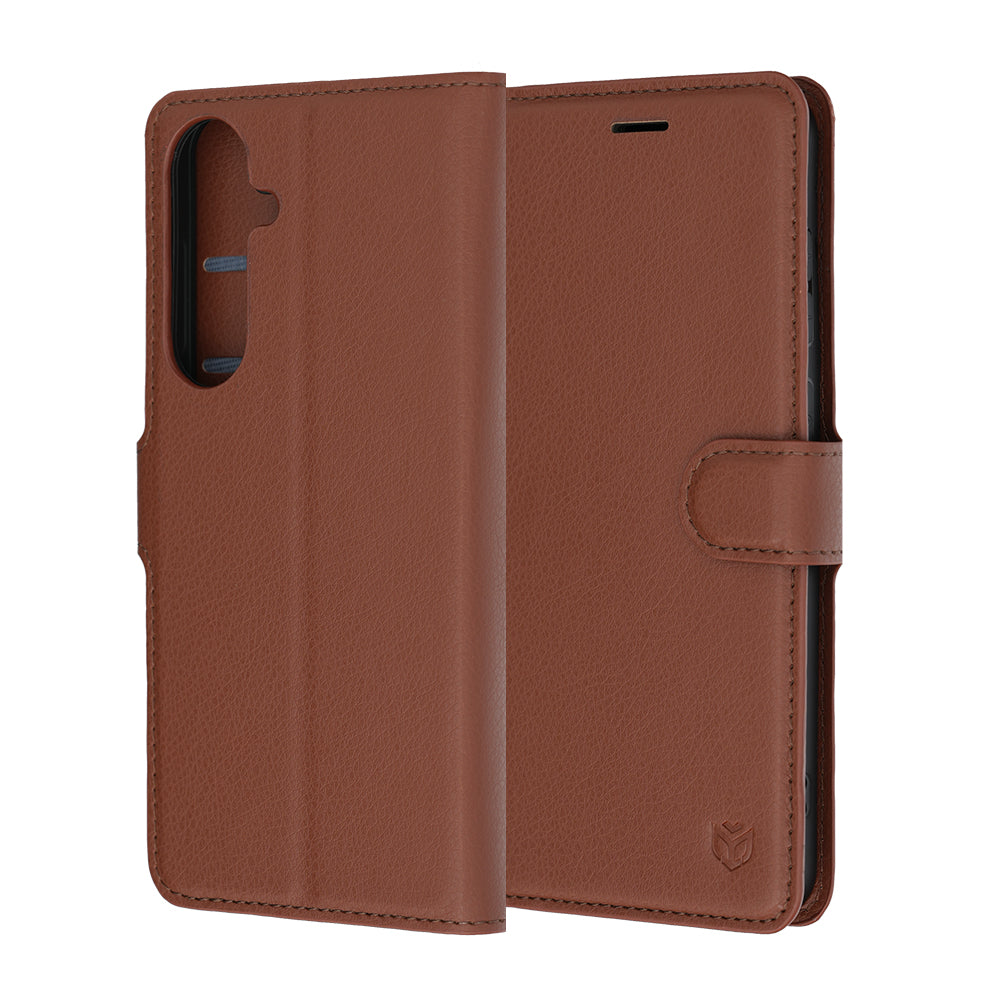 Futrola za Samsung Galaxy S26 FE S741 / S25 FE, Techsuit, Kožna Folio, Smeđa