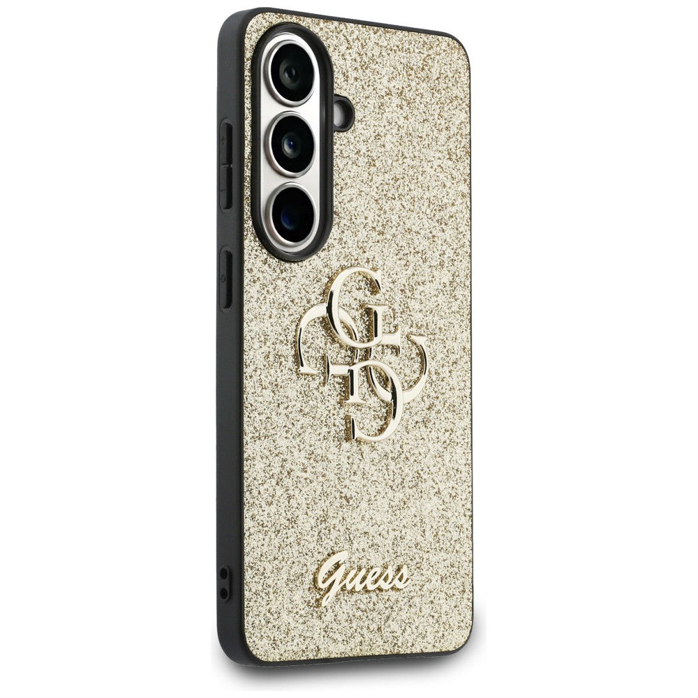 Futrola za Samsung Galaxy S26 S942, Guess, Fixed Glitter Big 4G Metal Frame, Zlatna