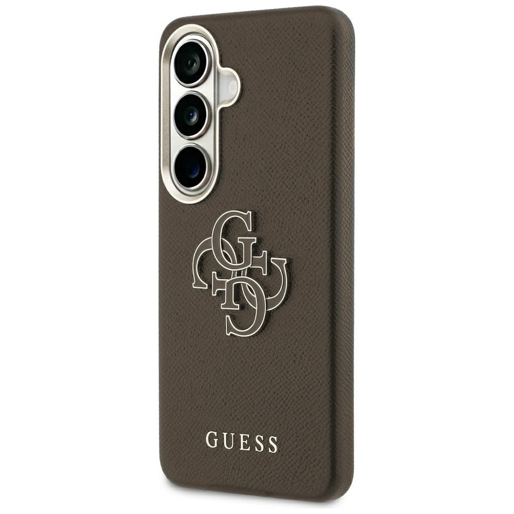 Maska za Samsung Galaxy S26 Plus S947, Guess, 4G Grained Big and Classic Logo, Smeđa