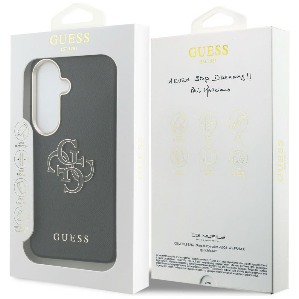 Maska za Samsung Galaxy S26 Plus S947, Guess, 4G Grained Big and Classic Logo, Crna