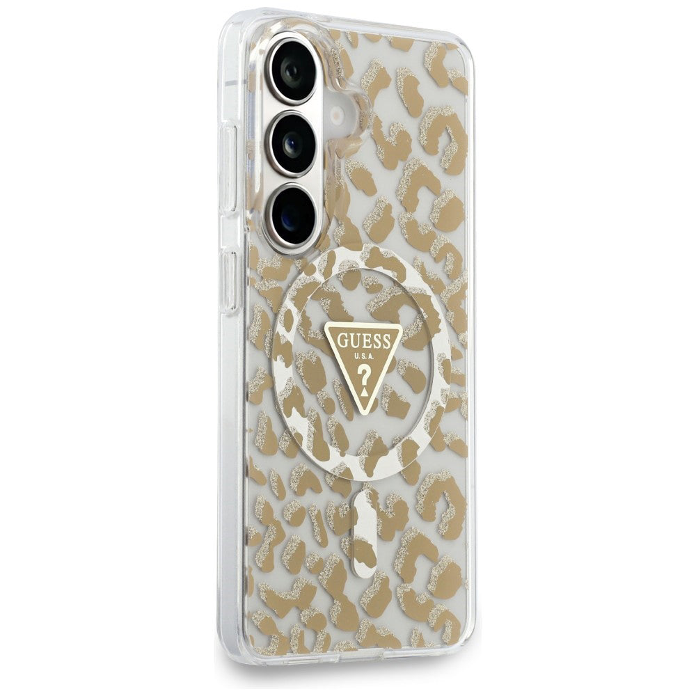 MagSafe futrola za Samsung Galaxy S26 S942, Guess, IML Leopard uzorak, smeđa
