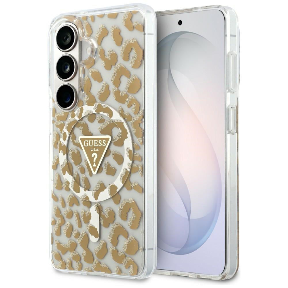 MagSafe futrola za Samsung Galaxy S26 S942, Guess, IML Leopard uzorak, smeđa