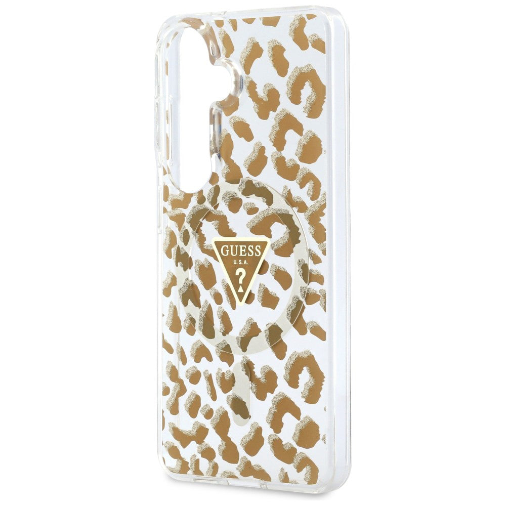 MagSafe futrola za Samsung Galaxy S26 S942, Guess, IML Leopard uzorak, smeđa