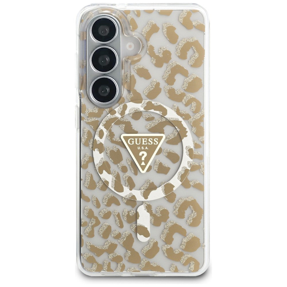 MagSafe futrola za Samsung Galaxy S26 S942, Guess, IML Leopard uzorak, smeđa