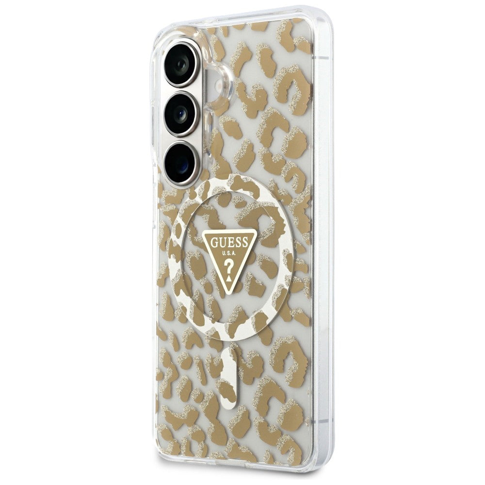 MagSafe futrola za Samsung Galaxy S26 S942, Guess, IML Leopard uzorak, smeđa