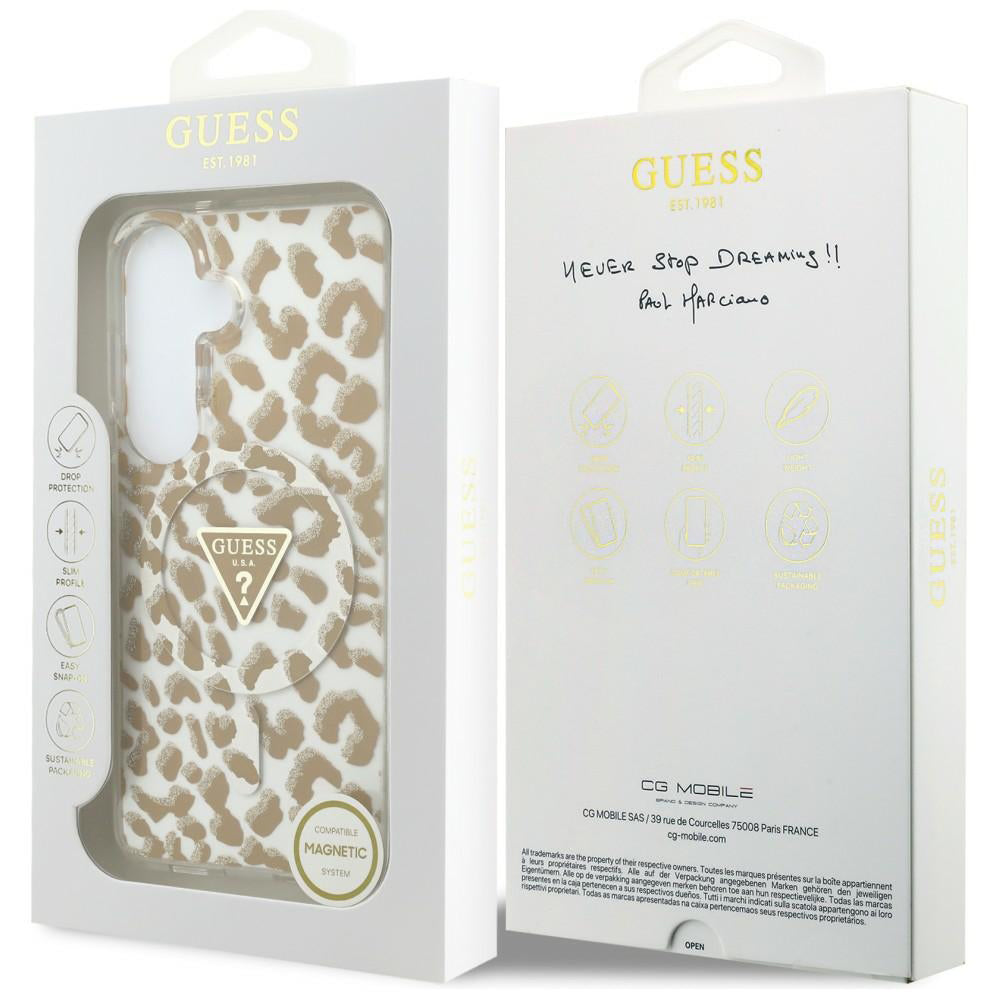 MagSafe futrola za Samsung Galaxy S26 S942, Guess, IML Leopard uzorak, smeđa