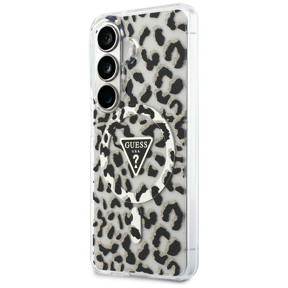 MagSafe futrola za Samsung Galaxy S26 S942, Guess, IML Leopard uzorak, Crna