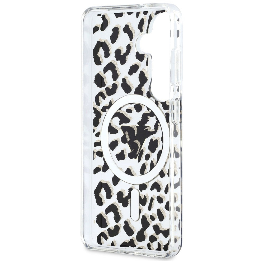 MagSafe futrola za Samsung Galaxy S26 S942, Guess, IML Leopard uzorak, Crna