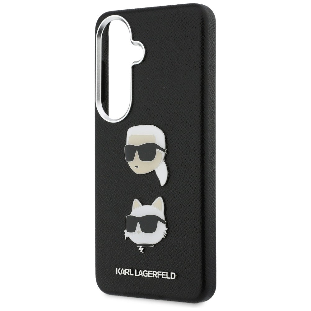 Futrola za Samsung Galaxy S26 S942, Karl Lagerfeld, Saffiano Karl & Choupette's Head Pin, Crna