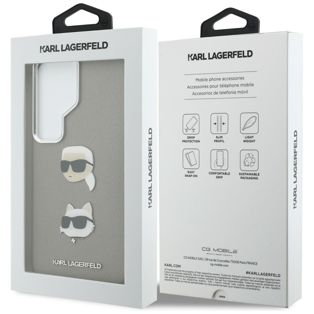 Futrola za Samsung Galaxy S26 Ultra S948, Karl Lagerfeld, Saffiano Karl & Choupette's Head Pin, Siva