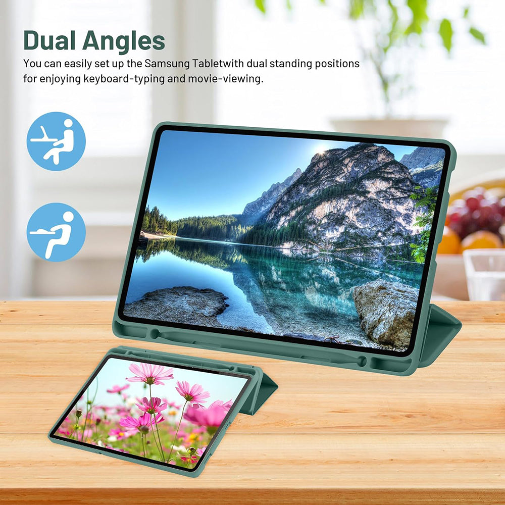 Maska za Samsung Galaxy Tab S6 Lite (2024) / Tab S6 Lite (2022) / Tab S6 Lite (2020), Techsuit, Flex Trifold, Zelena
