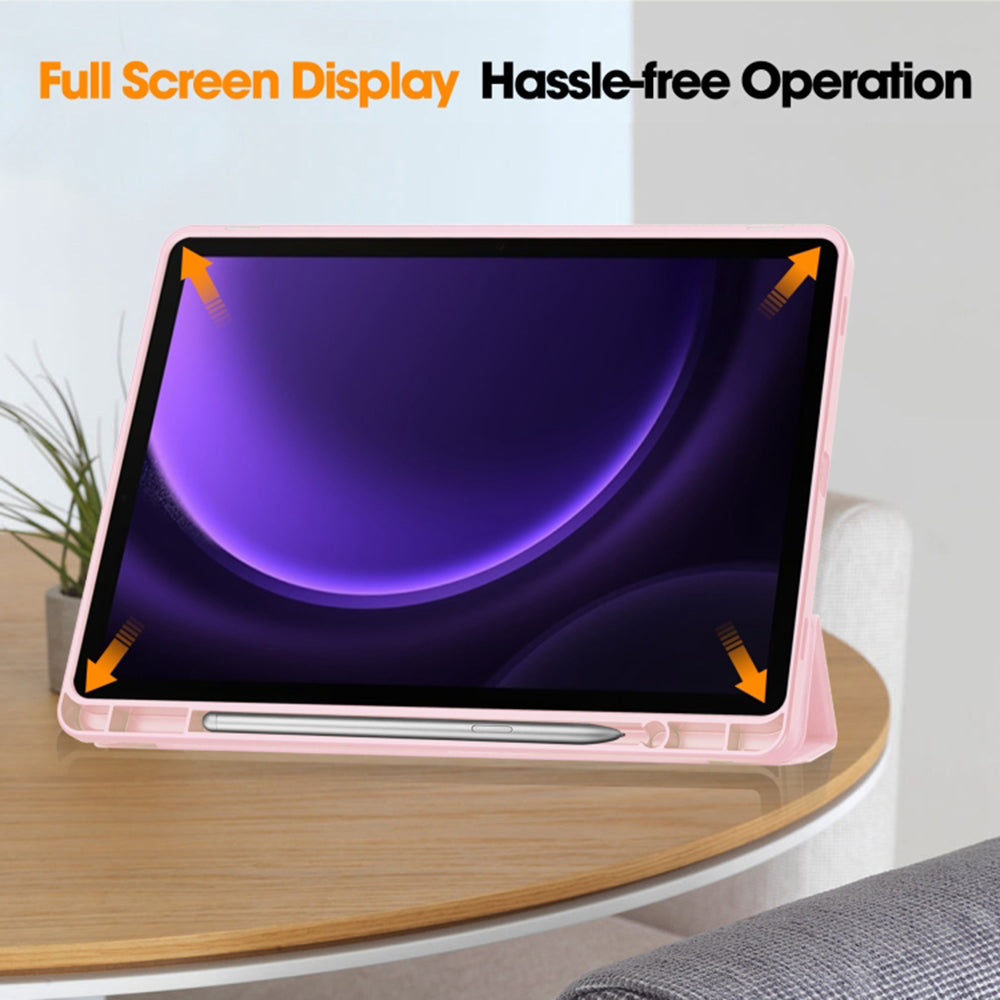 Futrola za Samsung Galaxy Tab S9 FE / Tab S9 / Tab S10 FE, Techsuit, Flex Trifold, Roza