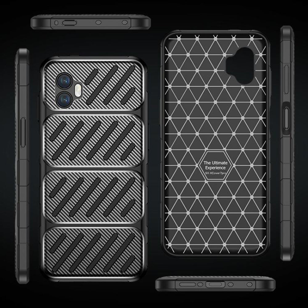 Maska za Samsung Galaxy XCover7 Pro, Techsuit, CarbonFiber, Crna