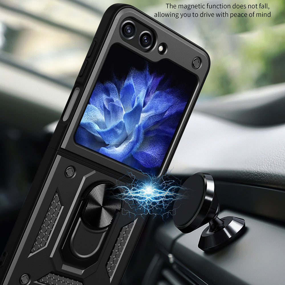 Maska za Samsung Galaxy Z Flip5 F731, Techsuit, CamShield, Crna
