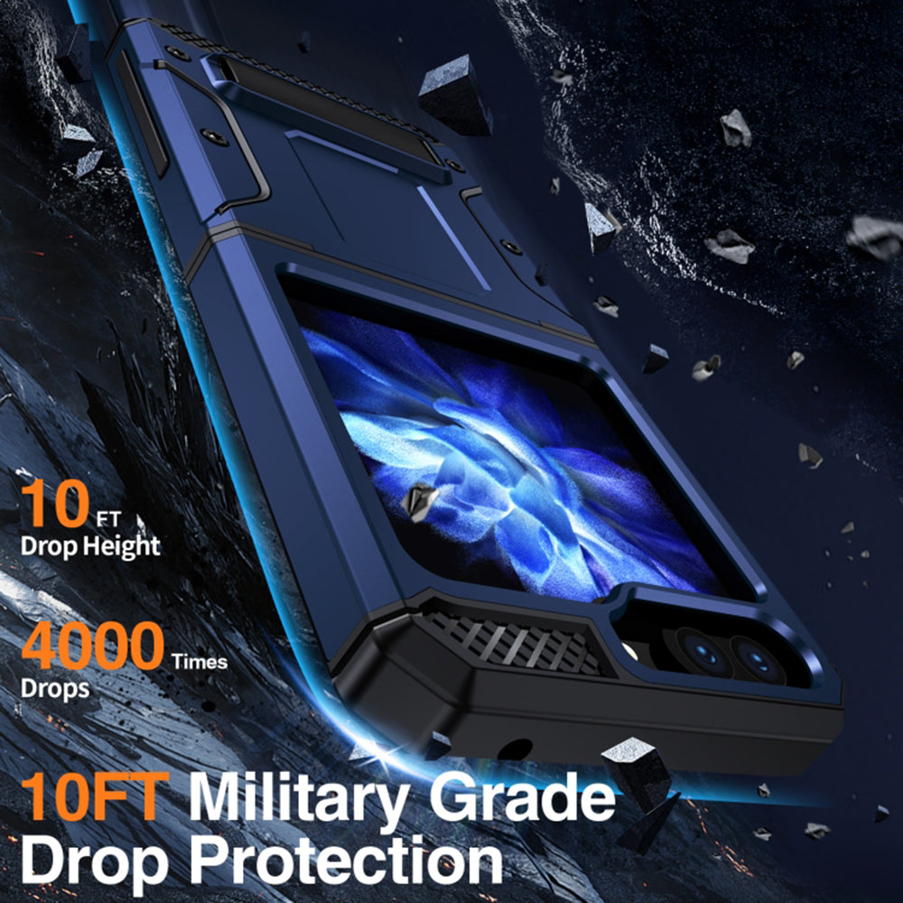 Futrola za Samsung Galaxy Z Flip5 F731, Techsuit, Hybrid Armor Kickstand, Plava