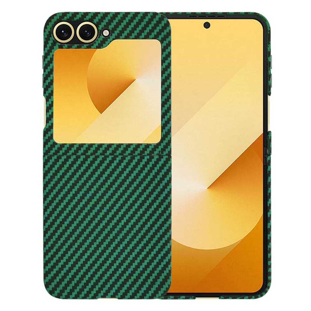 Maska za Samsung Galaxy Z Flip7 FE F761 / Z Flip6 F741, Techsuit, Carbonite FiberShell, Zelena