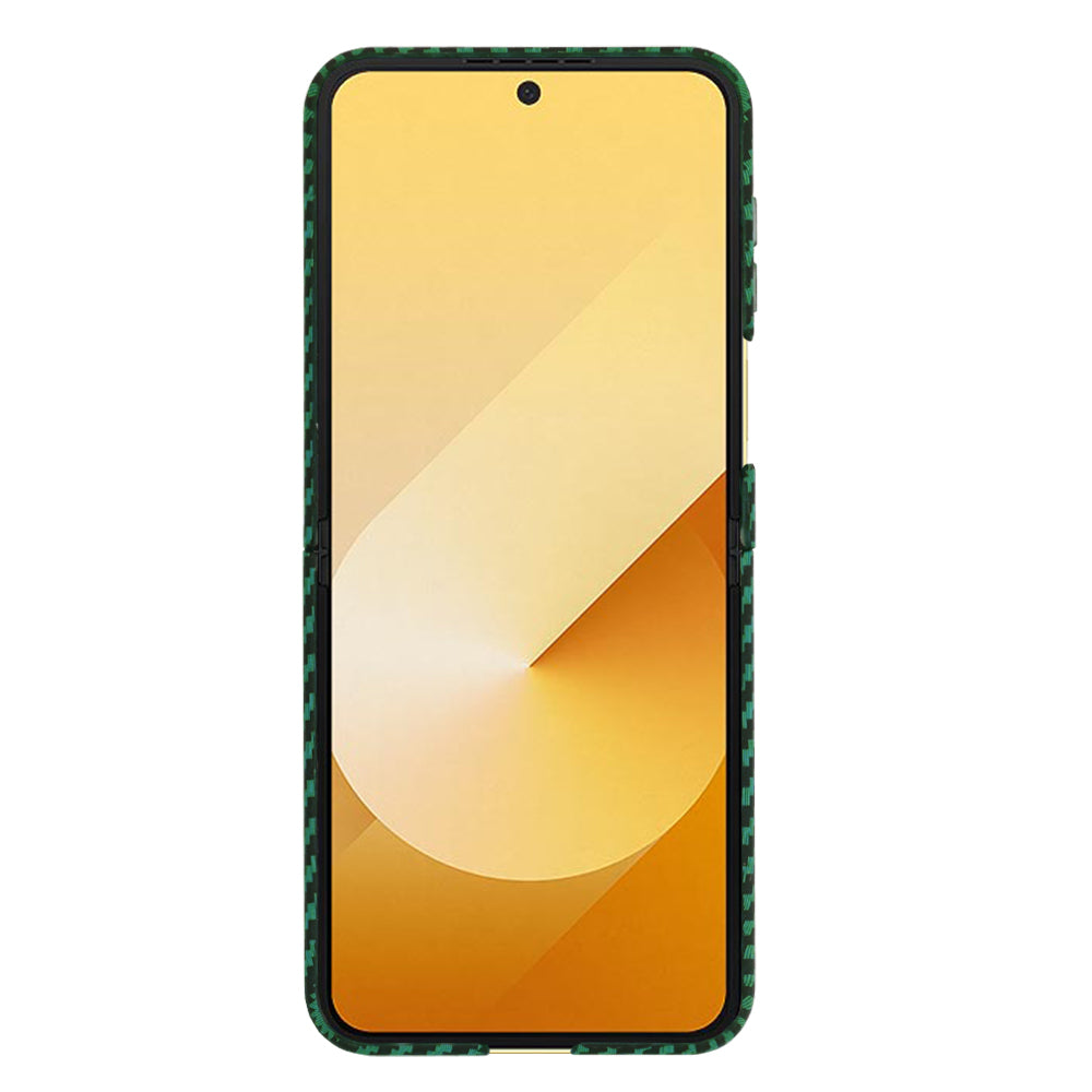 Maska za Samsung Galaxy Z Flip7 FE F761 / Z Flip6 F741, Techsuit, Carbonite FiberShell, Zelena