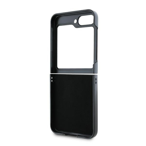 Futrola za Samsung Galaxy Z Flip7 FE F761 / Z Flip6 F741, Karl Lagerfeld, Saffiano Karl & Choupette Metal, Crna