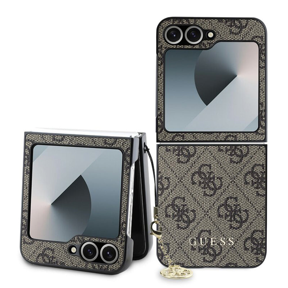 Futrola za Samsung Galaxy Z Flip7 FE F761 / Z Flip6 F741, Guess, 4G Charm, smeđa
