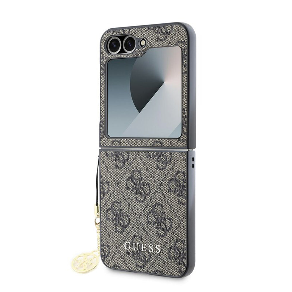 Futrola za Samsung Galaxy Z Flip7 FE F761 / Z Flip6 F741, Guess, 4G Charm, smeđa