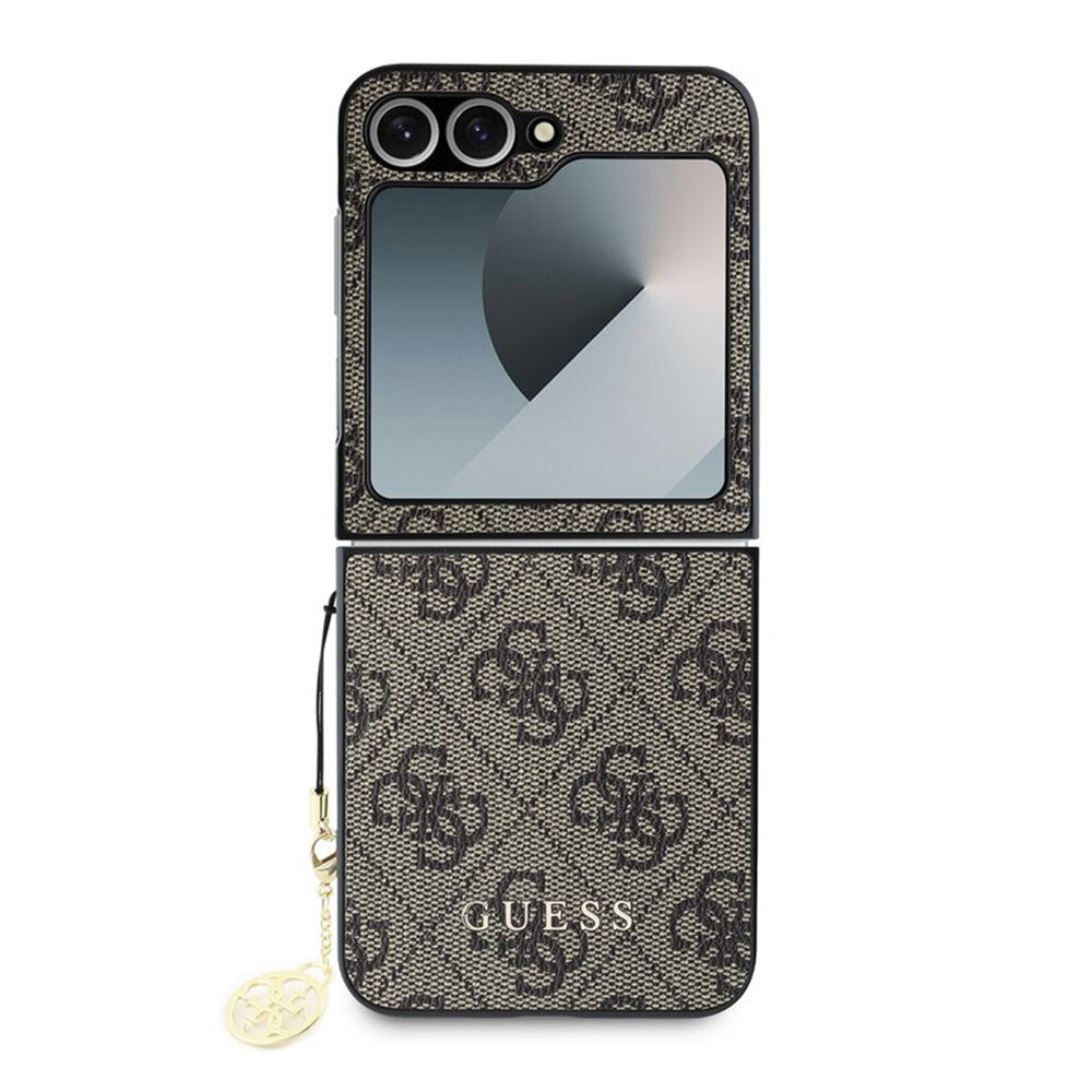 Futrola za Samsung Galaxy Z Flip7 FE F761 / Z Flip6 F741, Guess, 4G Charm, smeđa