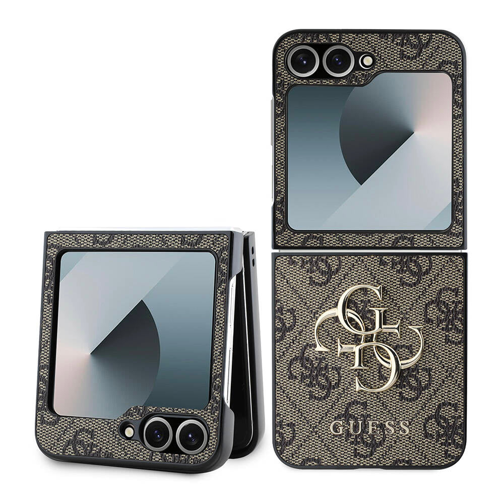 Futrola za Samsung Galaxy Z Flip7 FE F761 / Z Flip6 F741, Guess, 4G Metal Logo, Smeđa