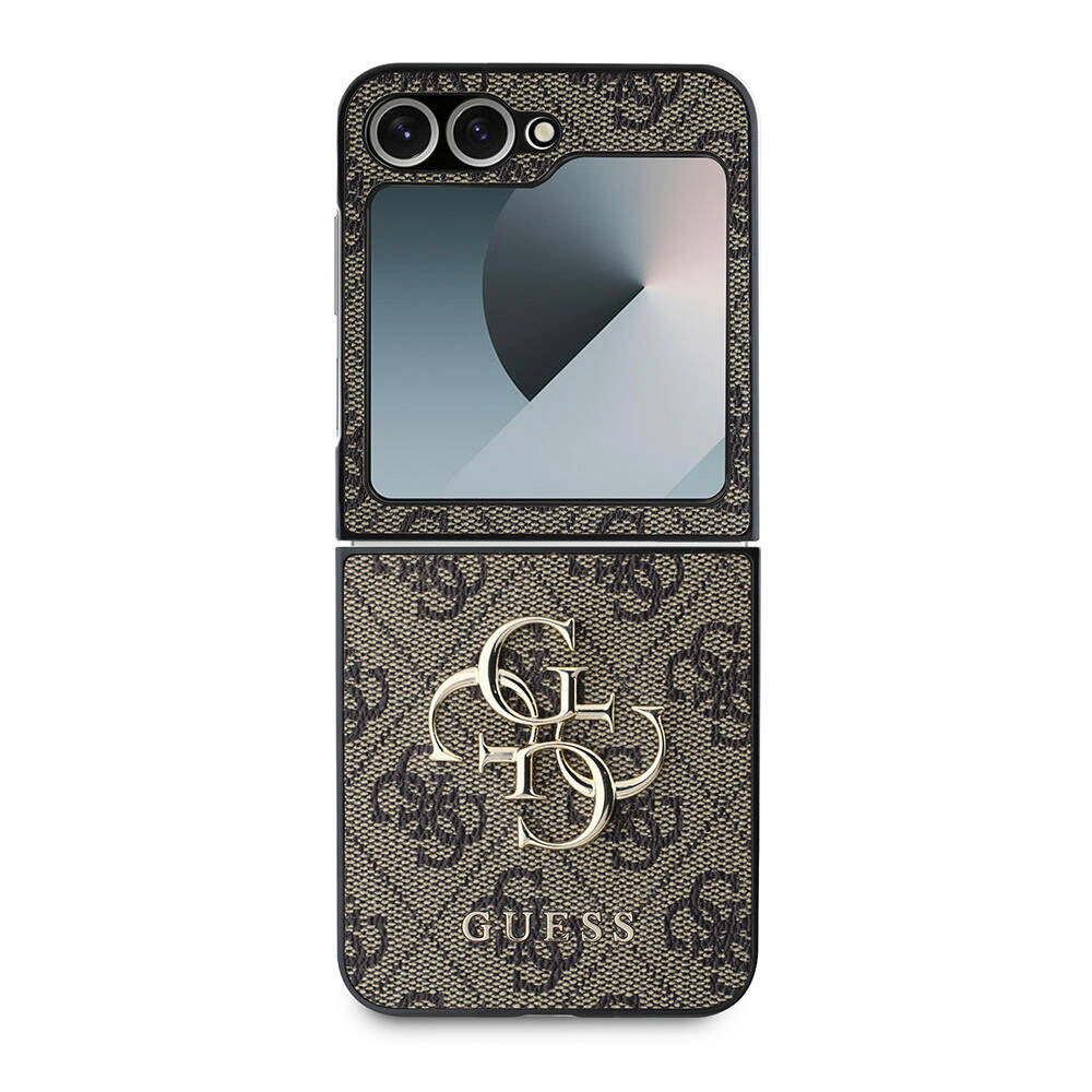 Futrola za Samsung Galaxy Z Flip7 FE F761 / Z Flip6 F741, Guess, 4G Metal Logo, Smeđa