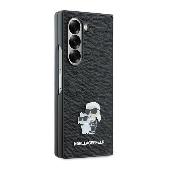 Futrola za Samsung Galaxy Z Fold6 F956, Karl Lagerfeld, Saffiano Karl & Choupette Metal, Crna