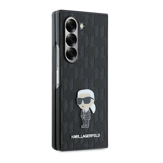 Futrola za Samsung Galaxy Z Fold6 F956, Karl Lagerfeld, Saffiano Monogram Ikonik, Crna