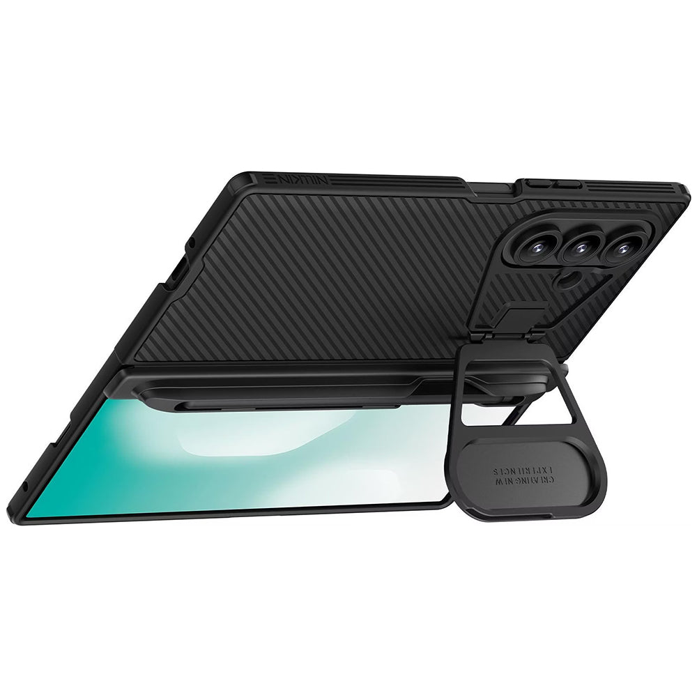 Maska za Samsung Galaxy Z Fold7 F966, Nillkin, CamShield Prop s metalnim poklopcem za objektiv i držačem za S-Pen, Crna