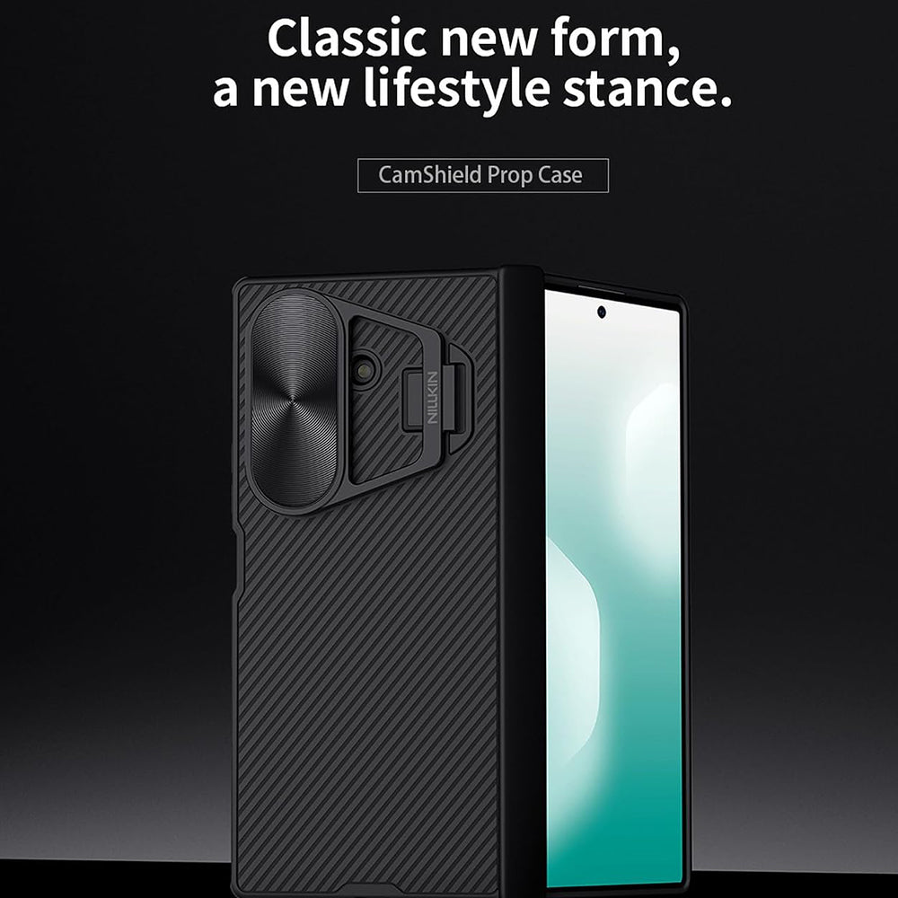 Maska za Samsung Galaxy Z Fold7 F966, Nillkin, CamShield Prop s metalnim poklopcem za objektiv, Crna