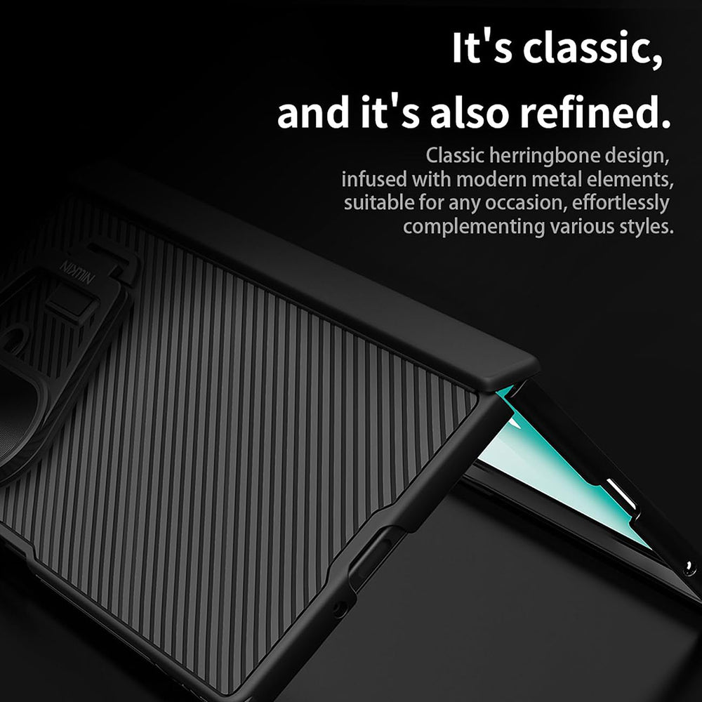 Maska za Samsung Galaxy Z Fold7 F966, Nillkin, CamShield Prop s metalnim poklopcem za objektiv, Crna