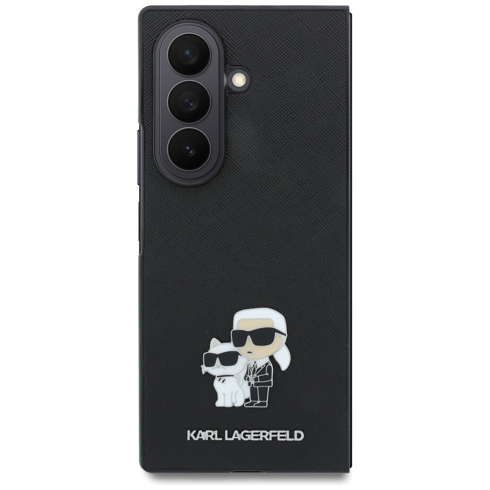 Maska za Samsung Galaxy Z Fold8 Ultra F976, Karl Lagerfeld, Saffiano Karl & Choupette Metal Pin, Crna