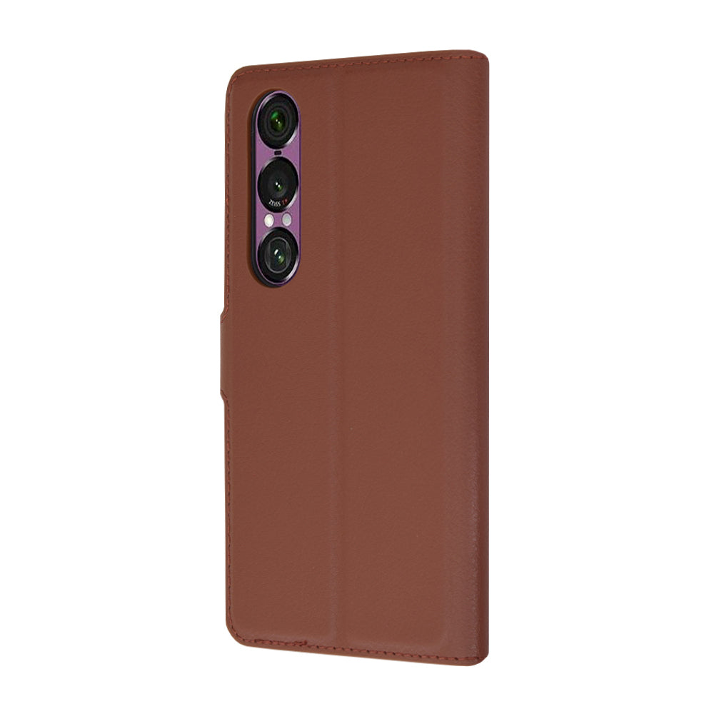 Futrola za Sony Xperia 1 VI, Techsuit, Kožna Folio, Smeđa